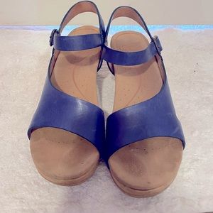 Dansko leather sandals cobalt blue